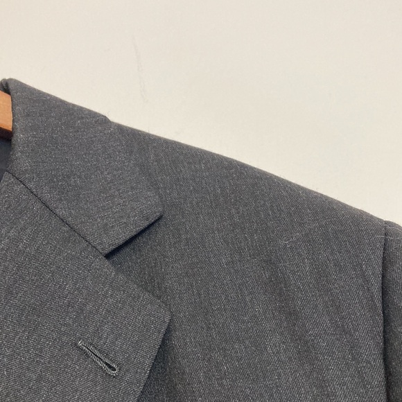 Bespoke Harry Rosen Suit Mens 46 Dark Gray Two Piece Blazer Pants Vintage Custom - Picture 5 of 16